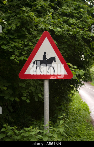 Pferde und Reiter Verkehrsschild Stockfoto