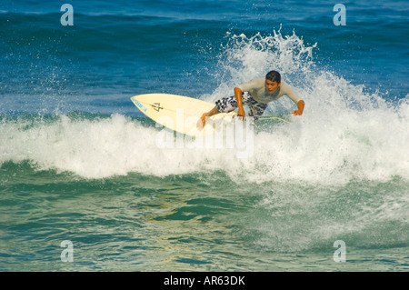 Mexiko Riviera Nayarit Dorf von Sayulita in der Nähe von Puerto Vallarta an der Pazifik-Surfer fangen eine große Welle Stockfoto
