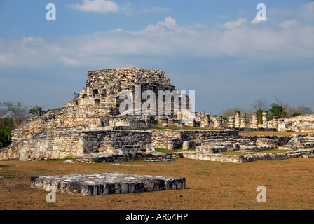 Ruinen in Mayapan, Bundesstaates Yucatán, Mexiko Stockfoto