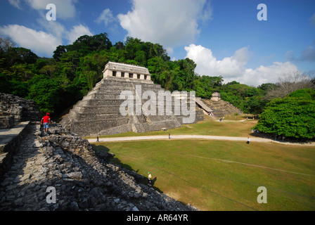 Tempel der Inschriften, Ruinen von Palenque, Bundesstaat Chiapas, Mexiko Stockfoto