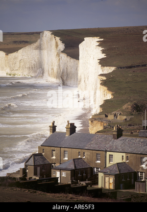 Die Coastguard Cottages bei Birling Gap Sussex Stockfoto