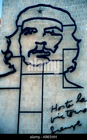 Che Guevara Wandbild, Plaza De La Revolucion, Havanna, Kuba Stockfoto