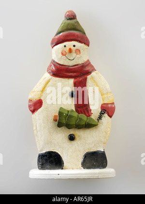 festliche Dekoration aus Holz "Weihnachten Schneemann" Stockfoto