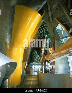 Erleben Sie Musik-Projekt in Seattle, Washington, USA, 2000. Innenraum. Das Museum beherbergt die Sammlung von Paul Allen. Stockfoto