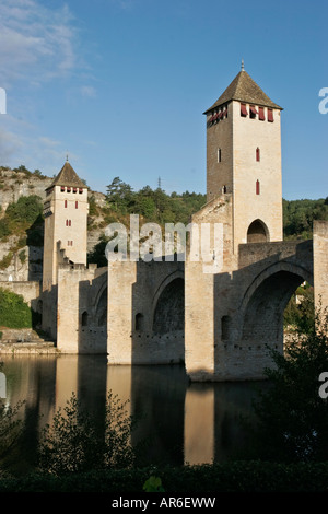 Le Pont Valentre, Cahors, Lot, Frankreich Stockfoto