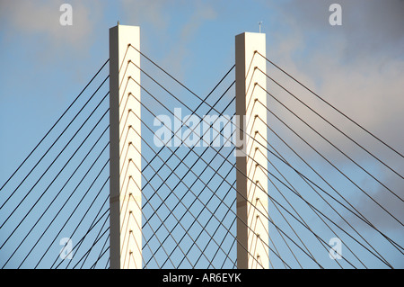 Ein Abschnitt der Dartford Crossing Hängebrücke in Kent Stockfoto