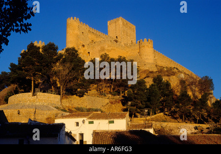 Mittelalterliche Burg Almansa Castilla La Mancha Albacete Provinz Spanien Stockfoto