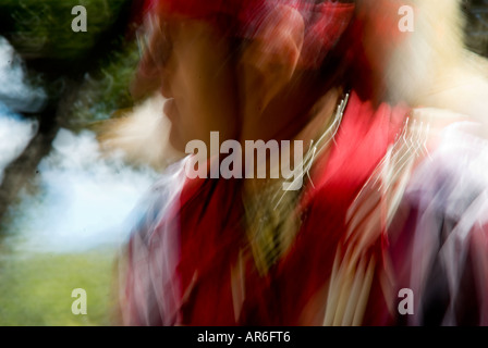 Szenen aus der New Mexico State Fair einschließlich Native American Pow Wow tanzen Rituale Stockfoto