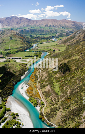 Kawarau River in der Nähe von Queenstown Neuseeland Südinsel Antenne Stockfoto