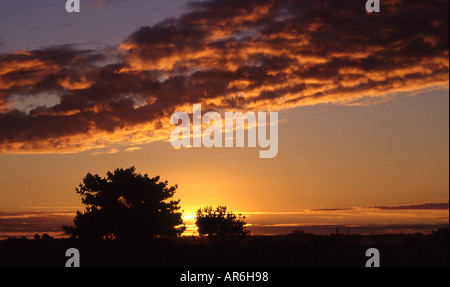 Sonnenuntergang am Carters Beach in der Nähe von Westport an der Westküste der Südinsel von Neuseeland Stockfoto