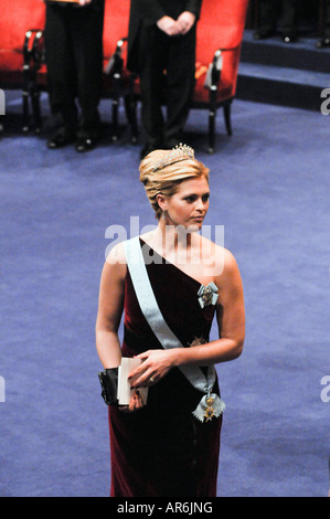 Schwedens Prinzessin Madeleine gesehen bei der Nobelpreisverleihung in Stockholm Concert Hall Stockfoto