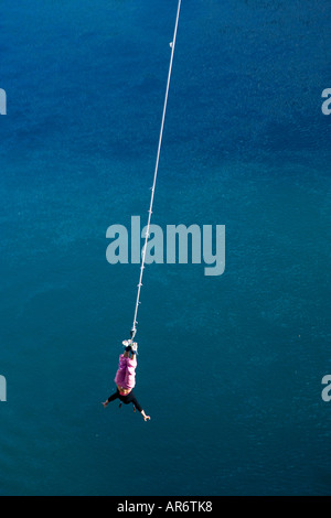 Bungy Jumping Waikato River Taupo Nordinsel Neuseeland Stockfoto