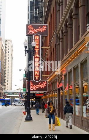 Chicagos Berghoff Restaurant Zeichen Stockfoto