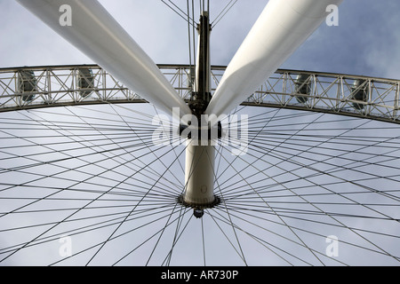 London Eye Ansicht von unten Stockfoto