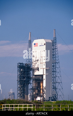 Boeing Delta 4-Rakete auf der Startrampe Anlage in Cape Kennedy Cape Canaveral Florida Stockfoto