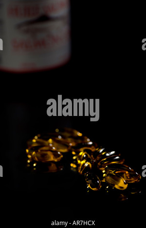 Omega-3 Fischöl Tabletten Stockfoto