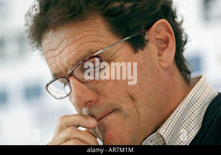 Real Madrids Trainer Fabio Capello nimmt an einer Pressekonferenz in Madrid Stockfoto