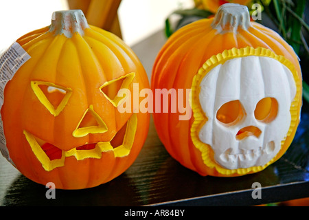 Dekorative Halloween-Kürbisse Stockfoto