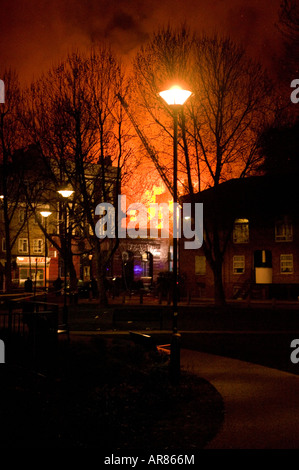 Feuer in Camden Town London UK 9 2 2008 Stockfoto