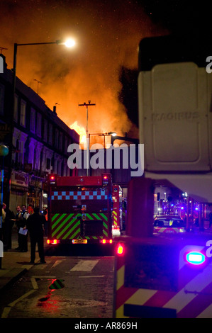 Feuer in Camden Town London UK 9 2 2008 Stockfoto