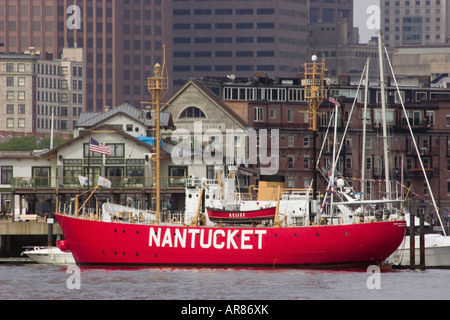 Nantucket Lightship WLV-612 in Boston, Massachusetts Boston Hafen angedockt Stockfoto