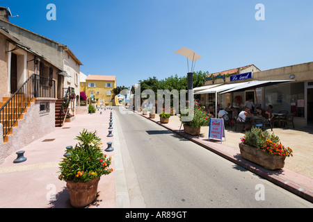 Cafe auf dem Weg zum Strand, Moriani Plage, Ostküste, Korsika, Frankreich Stockfoto