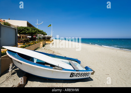 Strand, Moriani Plage, Ostküste, Korsika, Frankreich Stockfoto