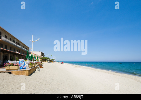 Strand, Moriani Plage, Ostküste, Korsika, Frankreich Stockfoto