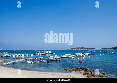 Hafen Sie kleinen bei Pinarello, in der Nähe von Porto-Vecchio, Korsika, Frankreich Stockfoto