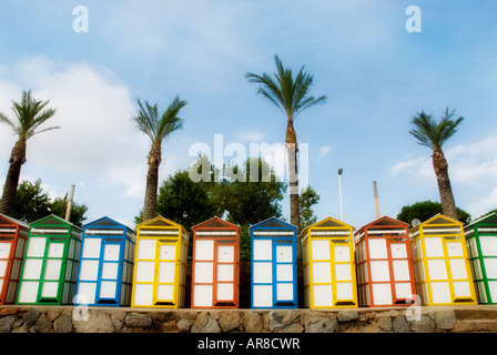 Badehäuschen am S Agaro Costa Brava Katalonien Catalunya Spanien Stockfoto