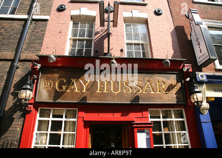 Gay Husaren ungarischen Restaurant Soho London Griechisch Street Stockfoto