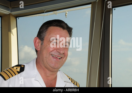 Captain Paul Wright, Meister der Cunard Kreuzfahrtschiff, Queen Victoria. Stockfoto