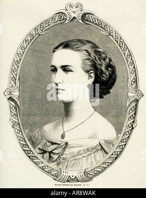 Alexandra, 1.12.1844 - 20.11.1925, Königin von Großbritannien 22.1.1901 - 6.1.1910, Porträt, halbe Länge, als Prinzessin von Dänemark, Gravur, 19. Jahrhundert, Stockfoto