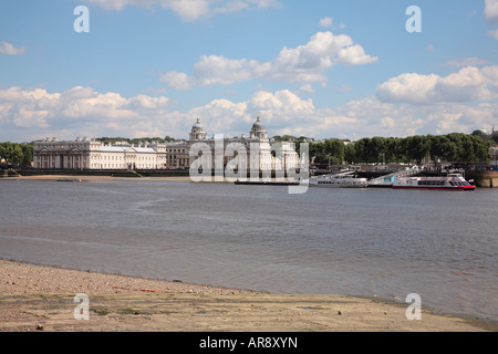 Old Royal Naval College von Greenwich, beherbergt heute die University of Greenwich und Trinity College of Music. Stockfoto