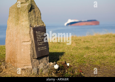 Die schiffbrüchigen Riverdance war ein Ro-ro-Fähre in Dienst mit Seatruck Ferries, wenn es während einer Gale am 31. Januar 2008 in der Nähe von Cleveleys, UK Strände. Stockfoto