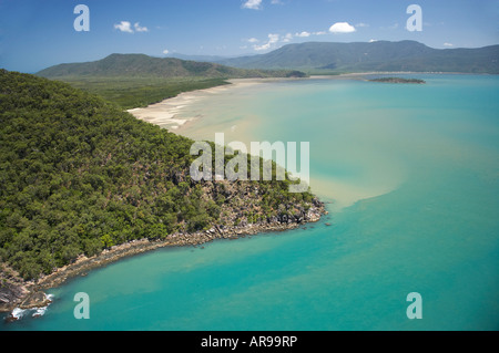 Kap-Grafton und Mission Bay in der Nähe von Cairns North Queensland Australien Antenne Stockfoto