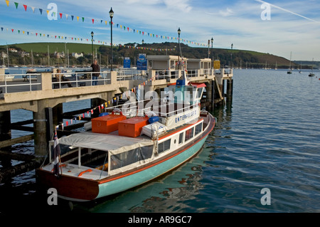 Die Falmouth nach St. Mawes Fähre festgemacht an der Pier in Falmouth Cornwall england Stockfoto