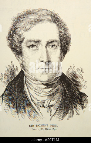 Sir Robert Peel geboren 1788 starb 1850 Gründer der Metropolitan Police Stockfoto