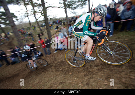 Mens Elite Kategorie auf dem nationalen Cyclo-Cross-Meisterschaft, Sutton Park. Birmingham. Sonntag 6. April 2008 Stockfoto