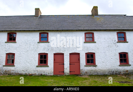 Weiß gewaschen aus dem 18. Jahrhundert Arbeitnehmer Hütten im Stapel Platz bei Blaenafon Eisenhütte Gwent South Wales UK Stockfoto