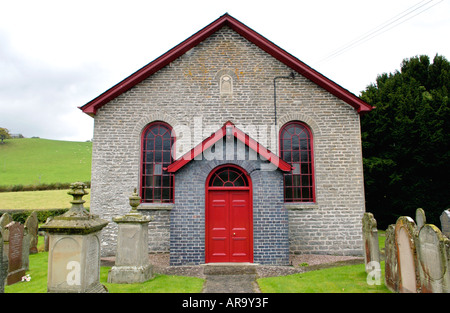 Hebron Congregational Chapel bei Crickadarn Powys Wales UK GB datiert 1854 Stockfoto