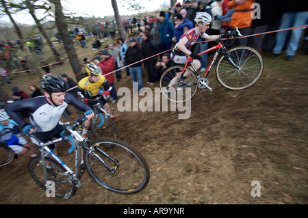 Mens Elite Kategorie auf dem nationalen Cyclo-Cross-Meisterschaft, Sutton Park. Birmingham. Sonntag 6. April 2008 Stockfoto