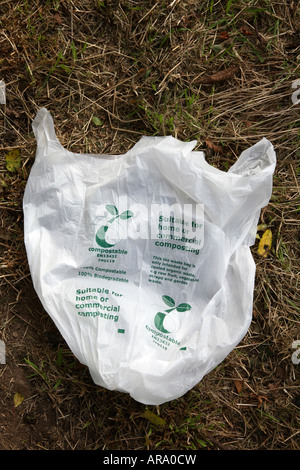 Bio-abbaubare Plastikbeutel verpackt. Stockfoto