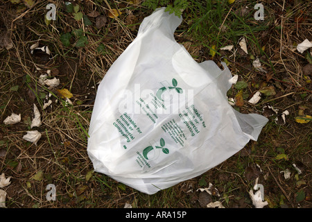 Bio-abbaubare Plastikbeutel verpackt. Stockfoto