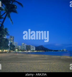 Strand von Waikiki Honolulu Hawaii USA Stockfoto