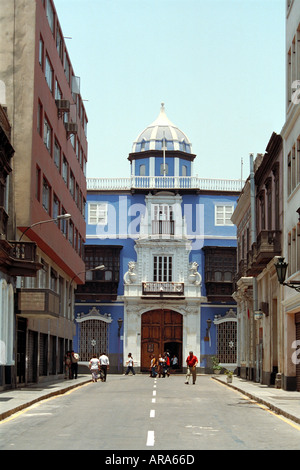 Einer alten kolonialen Straße in Lima, Peru Stockfoto