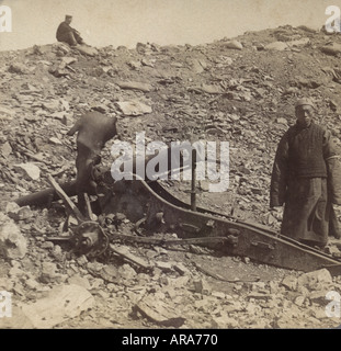 Russische Artillerie zerstört durch japanische Bombardierung Fort Ehrlung während der Russo-japanischer Krieg der 1904 1905 Port Arthur Stockfoto