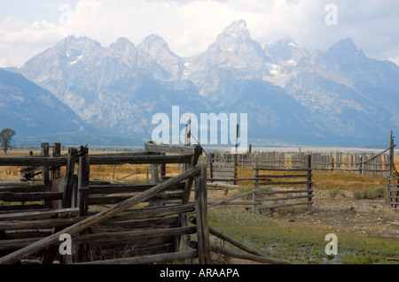 Grand Teton Nation Park, Wyoming USA, Corral in der Nähe der Mormon Row Stockfoto