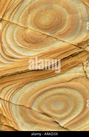 Rock-Muster in Widemouth Bay Cornwall UK Stockfoto