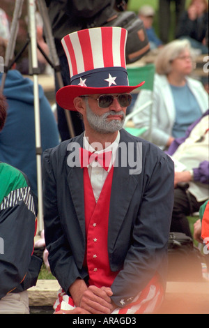 Patriotische Uncle Sam Alter 55 Gedenktag zu beobachten. St Paul Minnesota MN USA Stockfoto